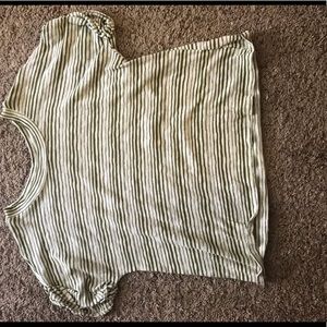 Ana Green and cream striped T-shirt